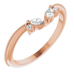 Alhena - Art Deco inspired Contoured Band-The Diamond Setter