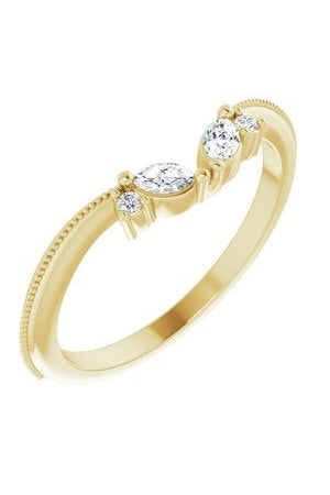 Alhena - Art Deco inspired Contoured Band-The Diamond Setter