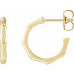 Gold bamboo hoop earrings-The Diamond Setter