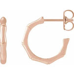 Gold bamboo hoop earrings-The Diamond Setter