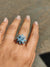 Floral Inspired Ring with Blue Stones-The Diamond Setter