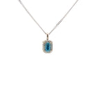 Radiant Blue Diamond Infinity Necklace with .75ct diamonds-The Diamond Setter