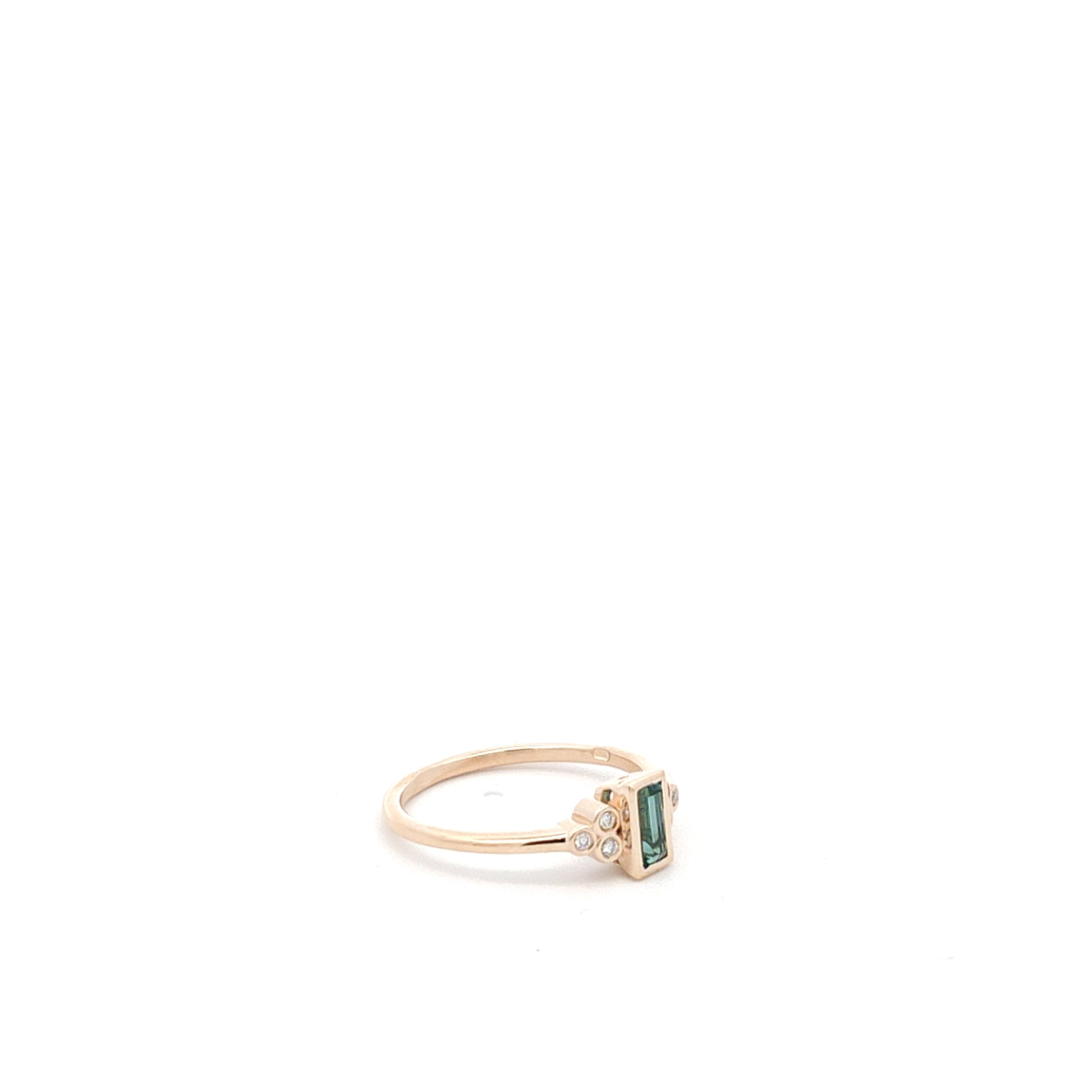 Blue Baguette Spinel with diamonds-The Diamond Setter