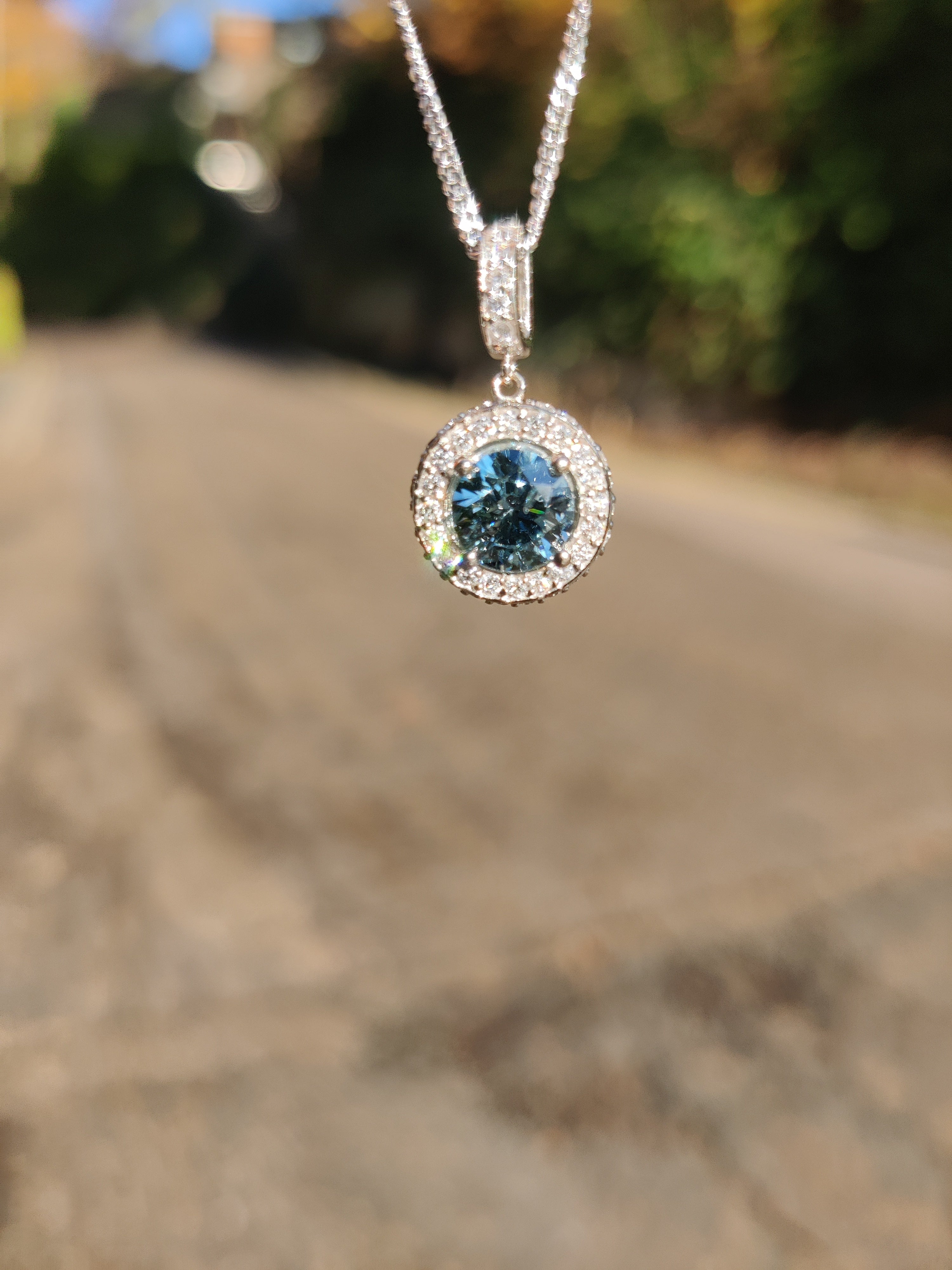Silver Round Halo Black Diamond Slide Necklace – Steven Singer Jewelers