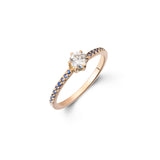 Round Brilliant Cut Diamond Ring with Sapphires or Ruby-The Diamond Setter