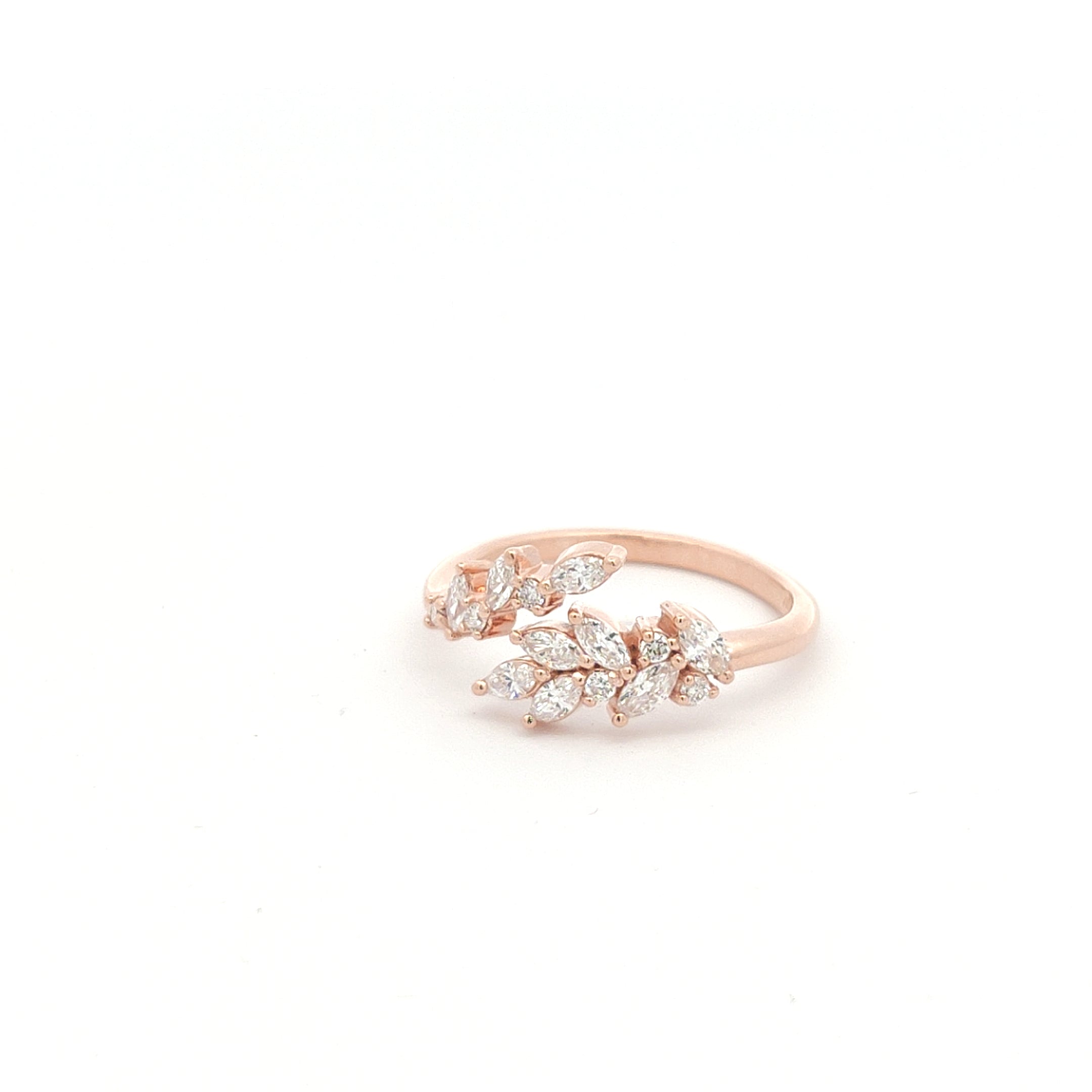 Rose Gold Wreath of Marquise Diamonds-The Diamond Setter