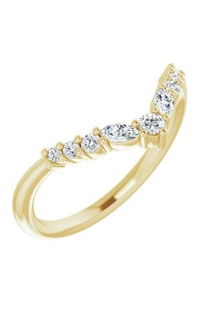 Ankaa - Chevron Diamond Contoured Band-The Diamond Setter
