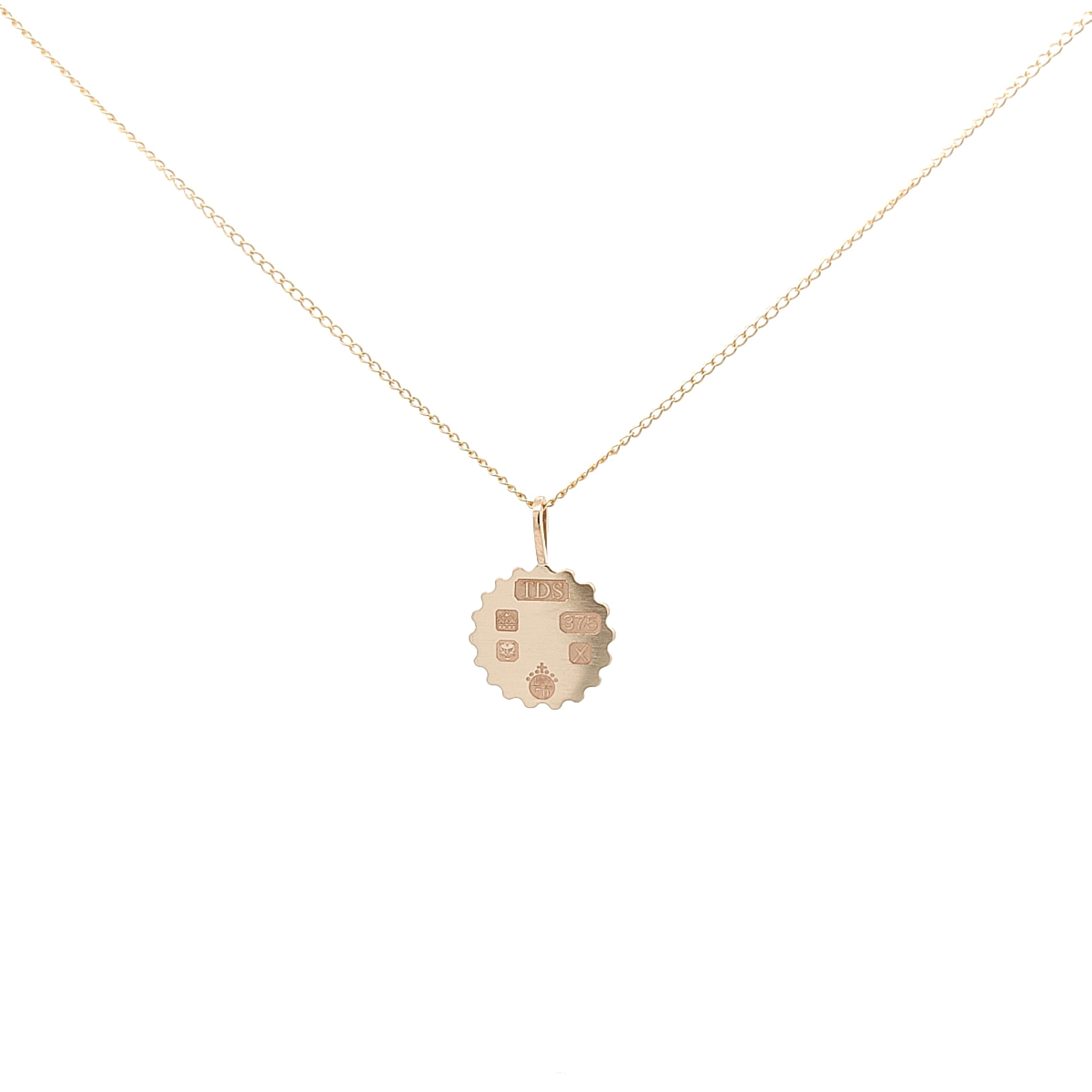Cog disc pendant with platinum jubilee hallmark-The Diamond Setter