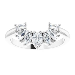 Alterf - Contoured Band with Marquise, Pear and Baguette-The Diamond Setter