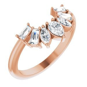 Alterf - Contoured Band with Marquise, Pear and Baguette-The Diamond Setter