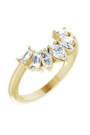 Alterf - Contoured Band with Marquise, Pear and Baguette-The Diamond Setter