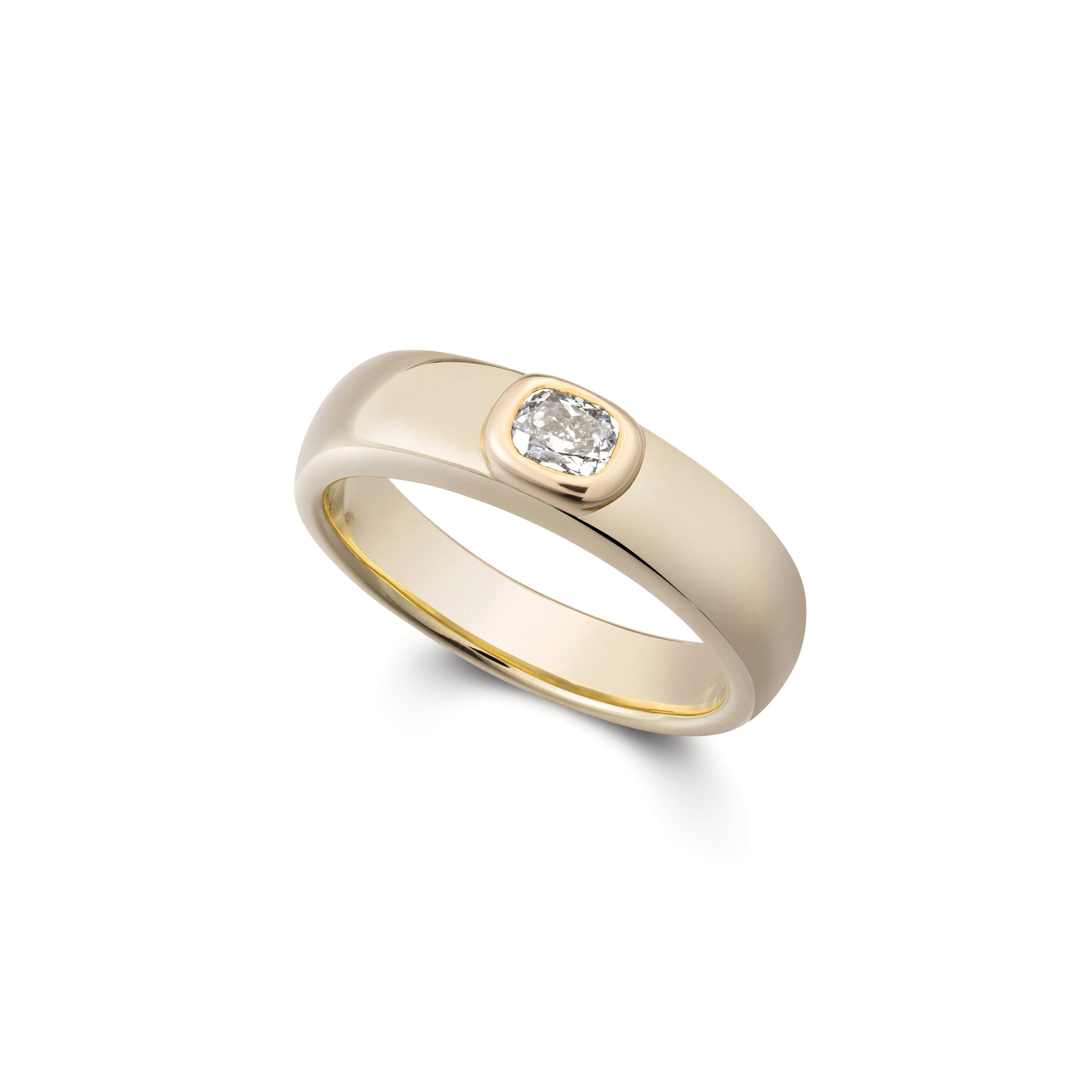 Cushion Diamond in Domed Ring-The Diamond Setter