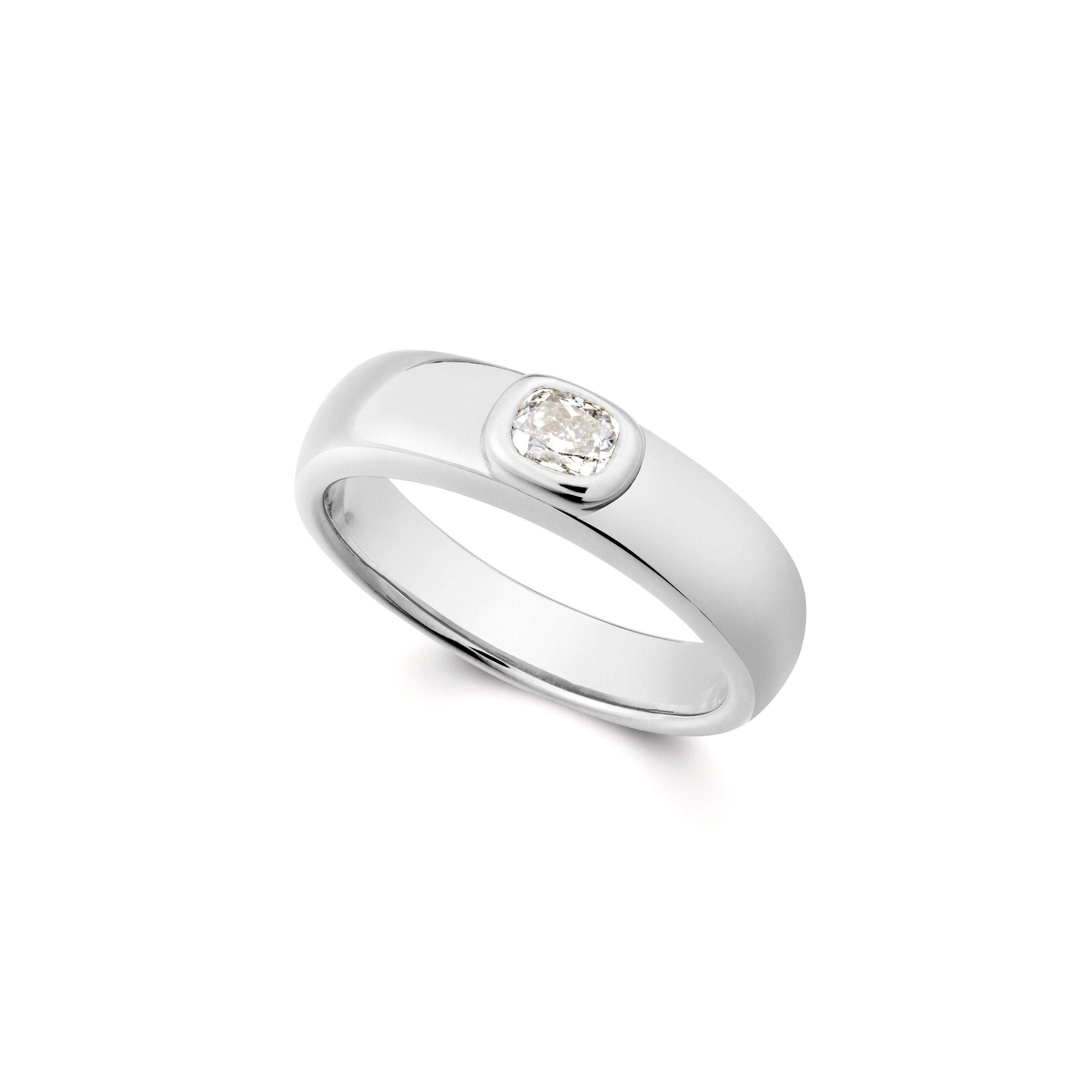 Cushion Diamond in Domed Ring-The Diamond Setter