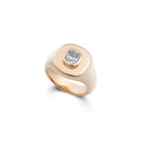 Diamond Set Cushion Signet Ring-The Diamond Setter