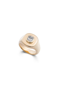 Diamond Set Cushion Signet Ring-The Diamond Setter