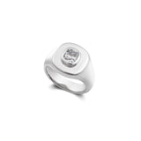 Diamond Set Cushion Signet Ring-The Diamond Setter