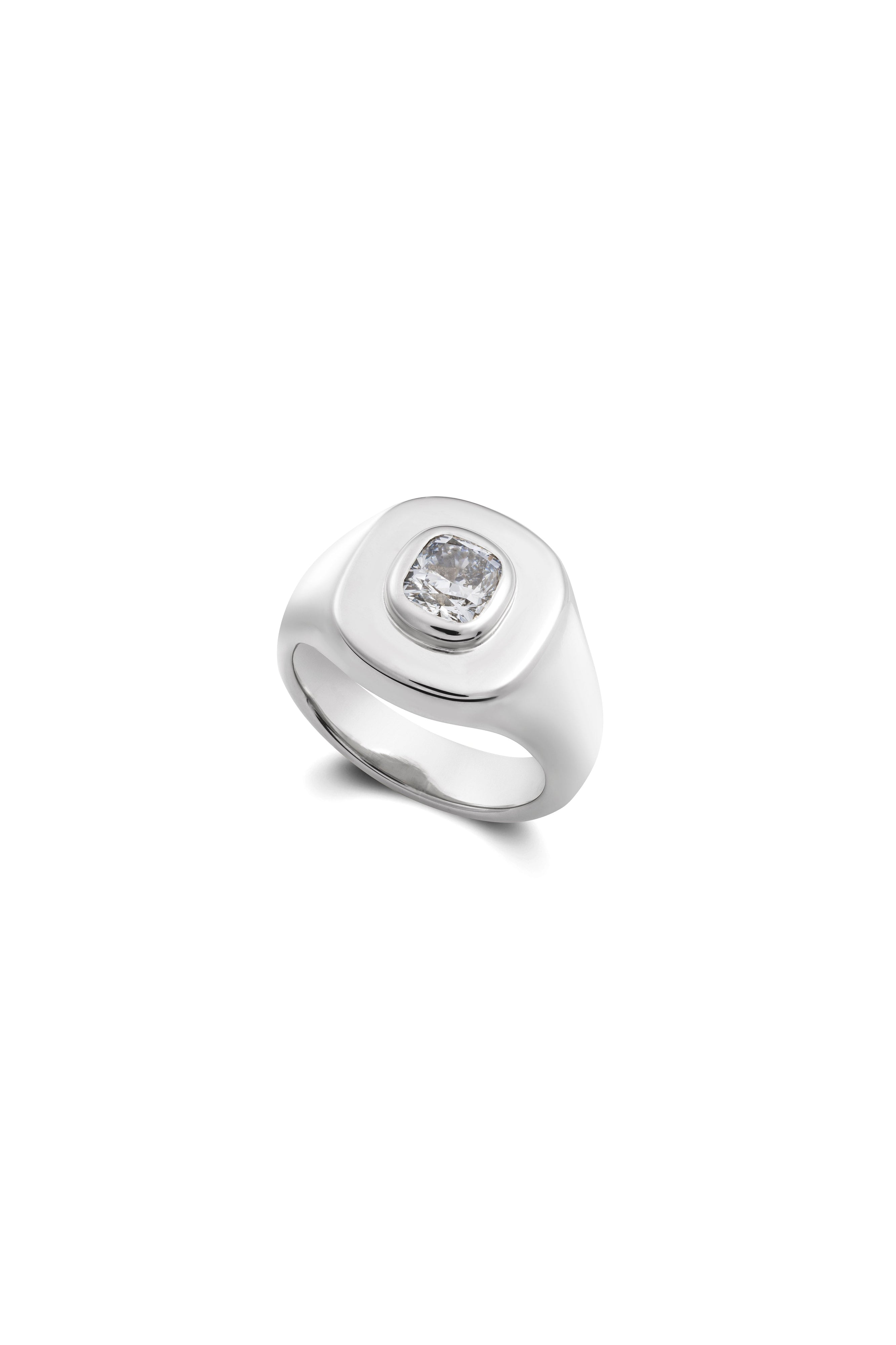 Diamond Set Cushion Signet Ring-The Diamond Setter