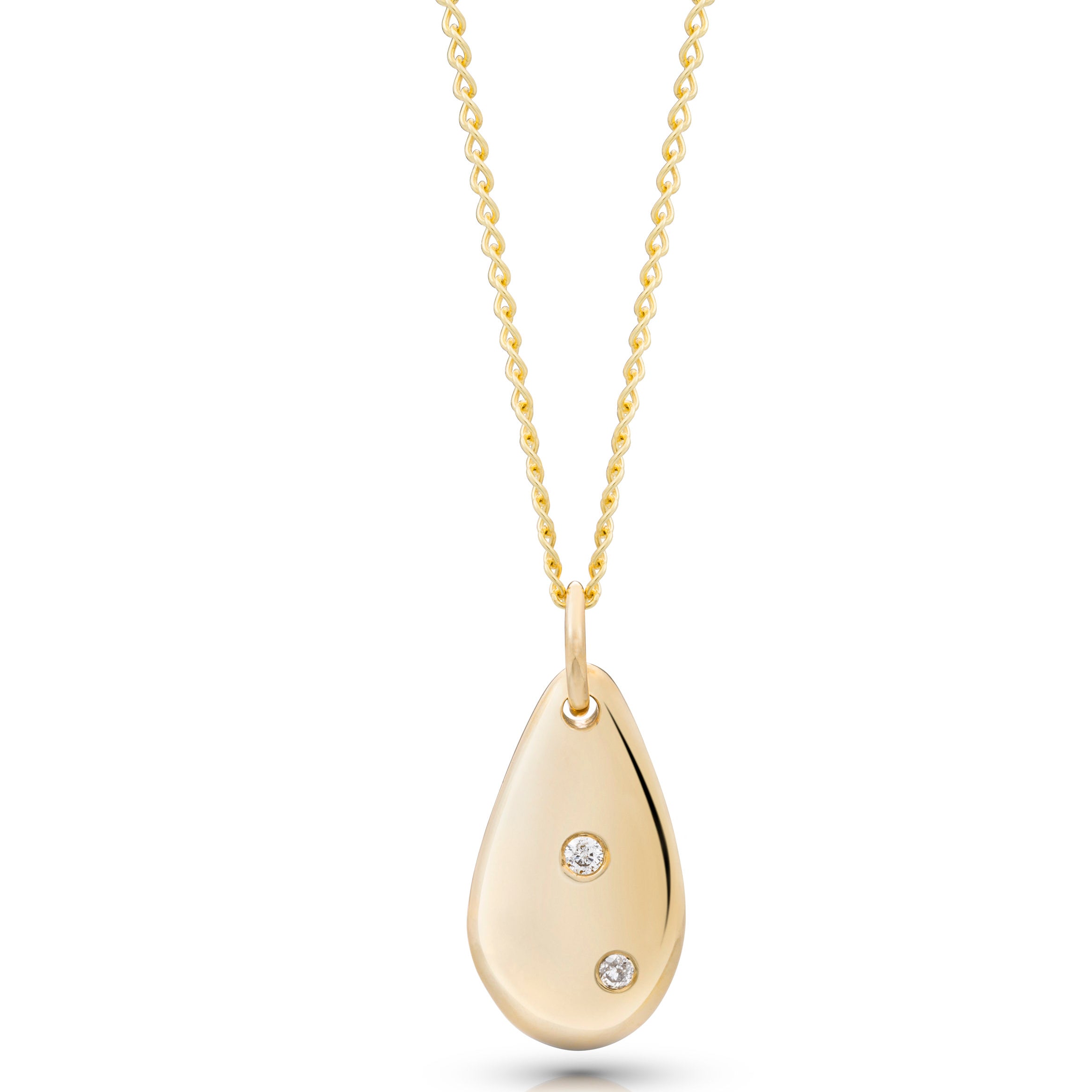 Dewdrop Pendant in 9 carat Gold with white diamonds-The Diamond Setter