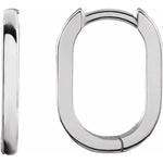 Gold Elongated Oval Huggie Hoop Earrings-The Diamond Setter