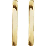 Gold Elongated Oval Huggie Hoop Earrings-The Diamond Setter