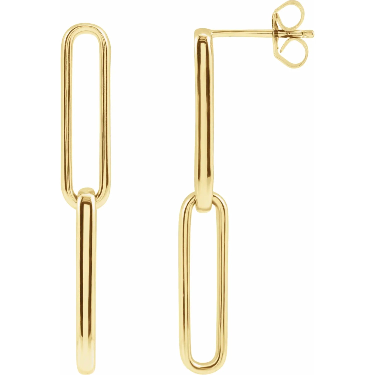 Elongated Flat Link Drop Earrings-The Diamond Setter