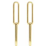 Elongated Flat Link Drop Earrings-The Diamond Setter