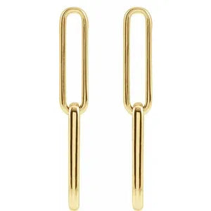 Elongated Flat Link Drop Earrings-The Diamond Setter