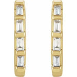 Huggie Earrings with Baguette Diamonds-The Diamond Setter