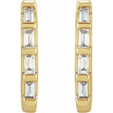 Huggie Earrings with Baguette Diamonds-The Diamond Setter