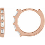 Huggie Earrings with Baguette Diamonds-The Diamond Setter