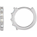 Huggie Earrings with Baguette Diamonds-The Diamond Setter
