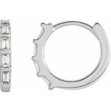 Huggie Earrings with Baguette Diamonds-The Diamond Setter