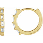 Huggie Earrings with Baguette Diamonds-The Diamond Setter