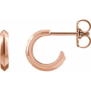 Knife-Edge Huggie Earrings-The Diamond Setter