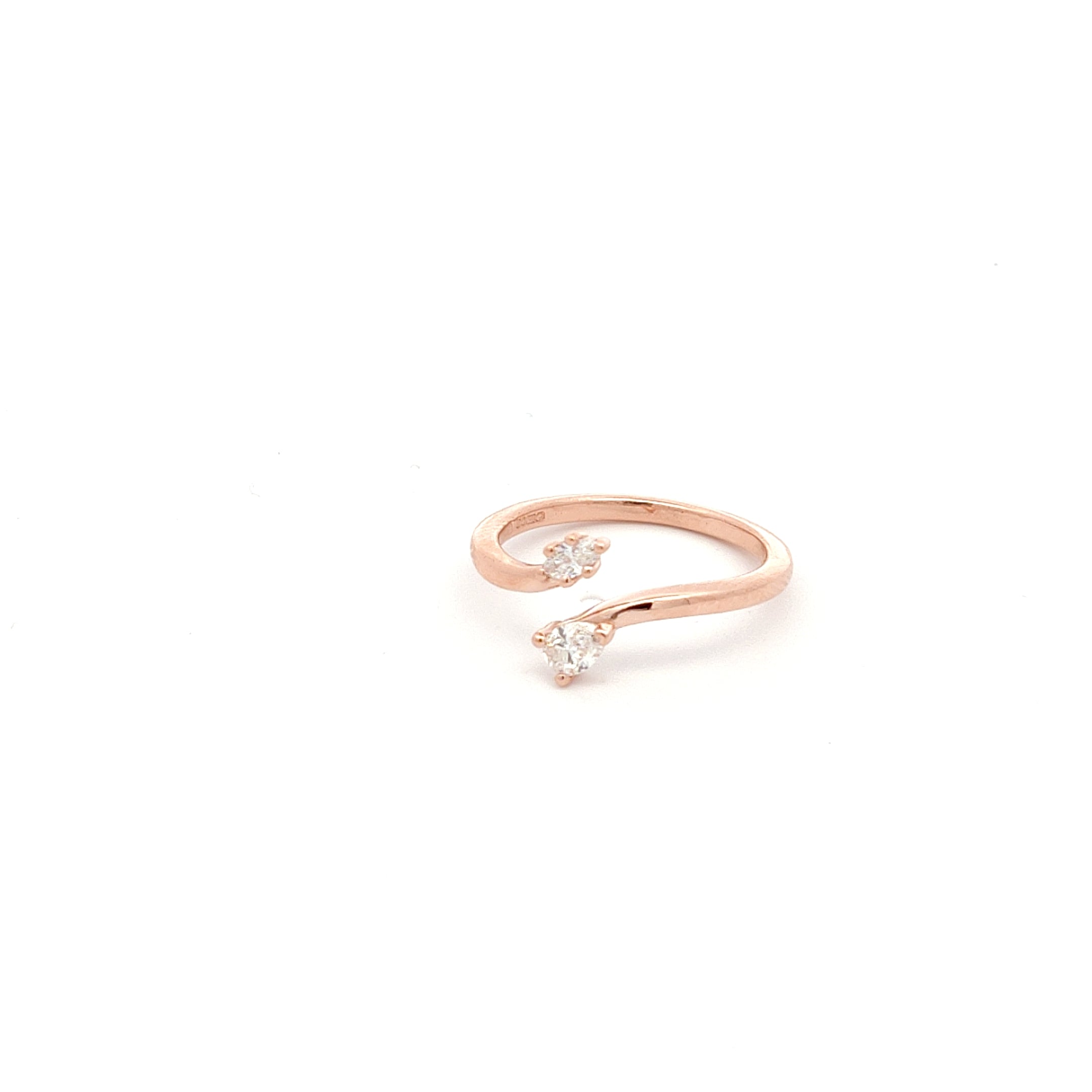 Negative space ring with Pear and Marquise diamonds-The Diamond Setter