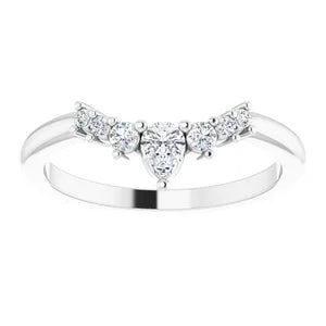 Alniyat - contoured band with pear and round diamonds-The Diamond Setter