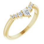 Alniyat - contoured band with pear and round diamonds-The Diamond Setter
