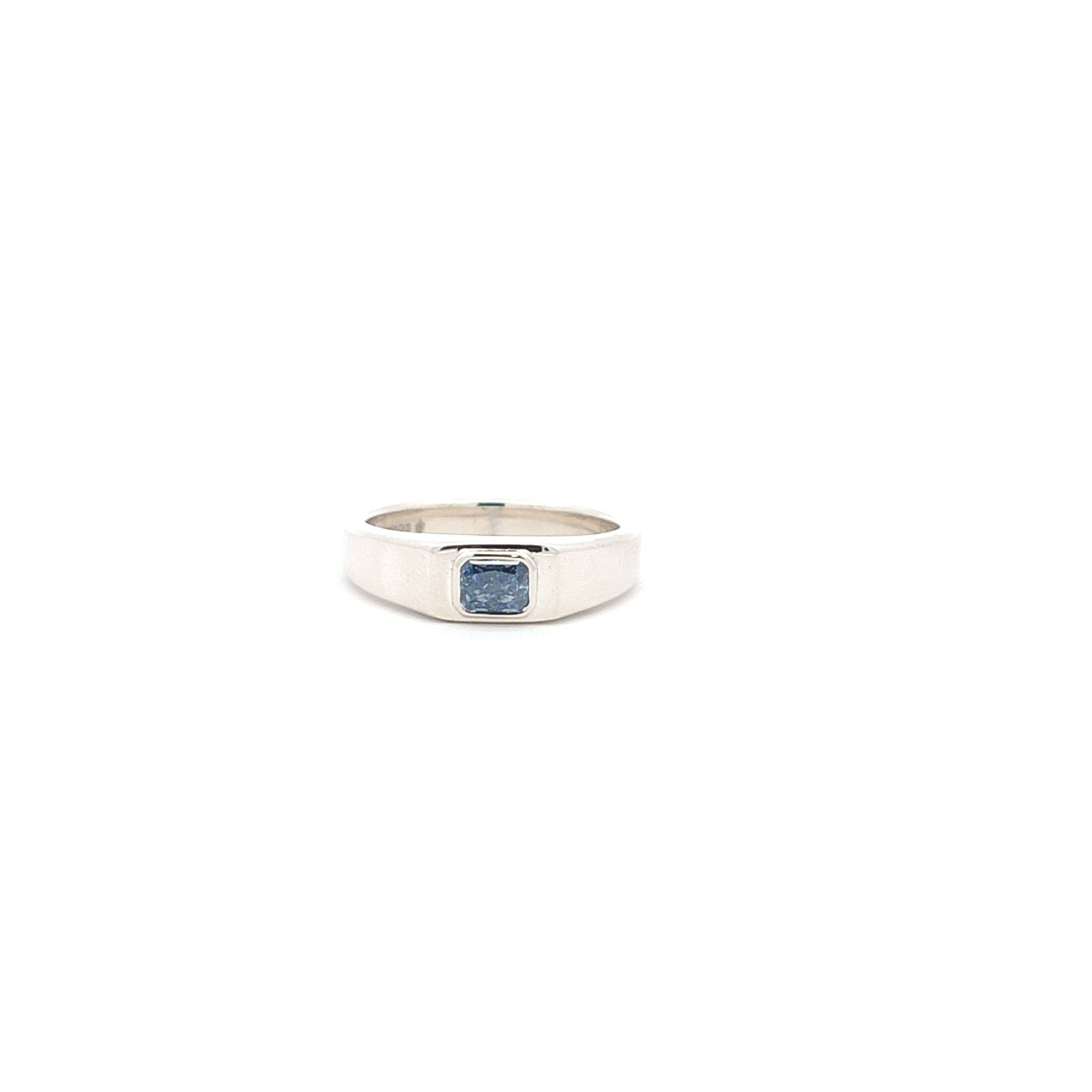 Men's ring with blue diamond-The Diamond Setter