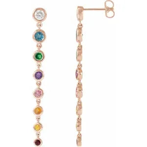 Coloured stone drop earrings deals
