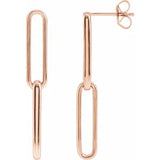 Elongated Flat Link Drop Earrings-The Diamond Setter