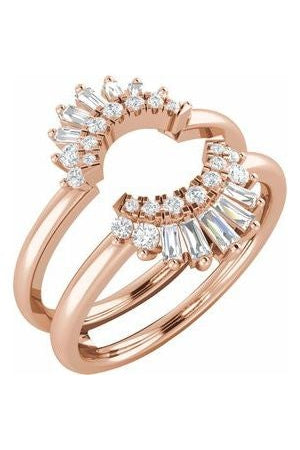 Azha - Round and Baguette Ring Guard-The Diamond Setter