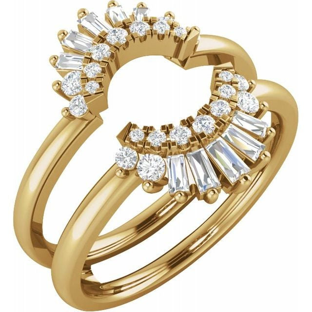 Azha - Round and Baguette Ring Guard-The Diamond Setter