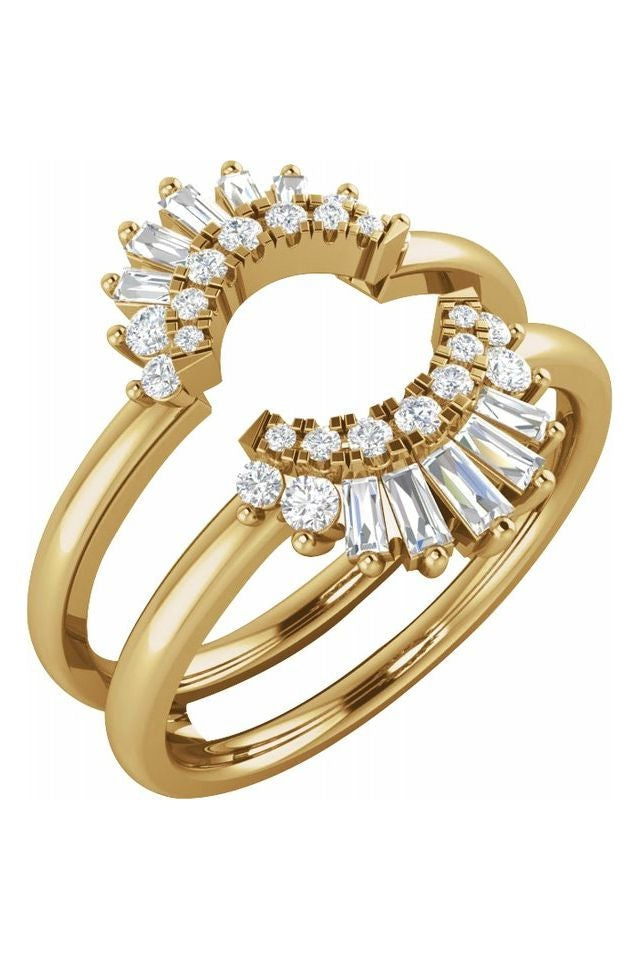 Azha - Round and Baguette Ring Guard-The Diamond Setter