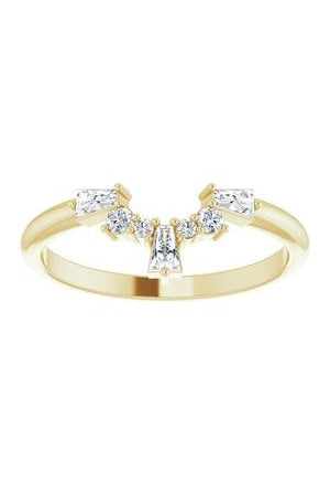 Adara - Round and Tapered Baguette Diamond Contoured Band-The Diamond Setter