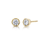 Hex Diamond Stud Earrings-The Diamond Setter