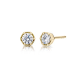 Hex Diamond Stud Earrings-The Diamond Setter