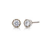 Hex Diamond Stud Earrings-The Diamond Setter