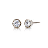 Hex Diamond Stud Earrings-The Diamond Setter
