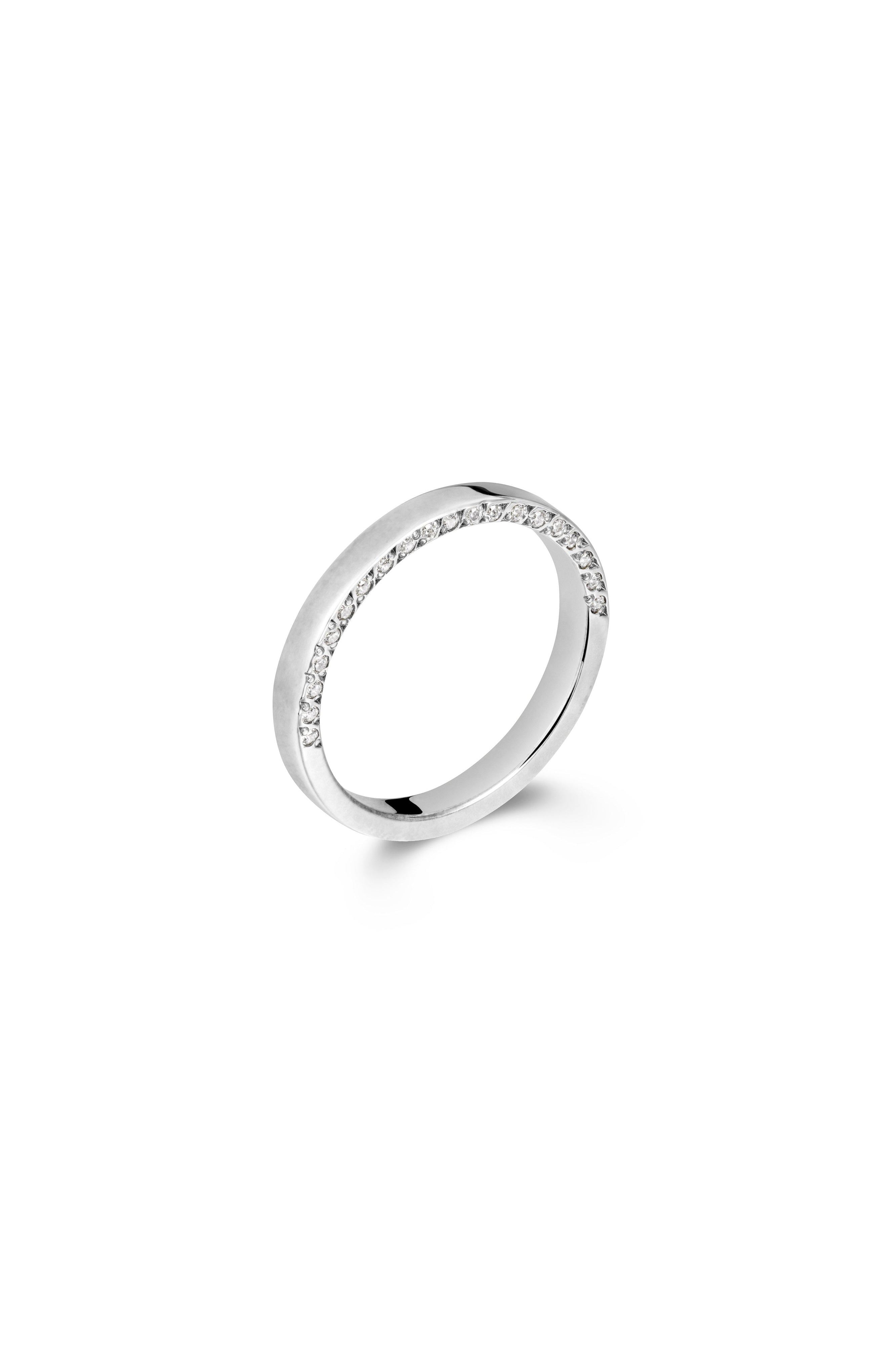 9 carat Gold Band with White Diamonds in Pave Setting-The Diamond Setter