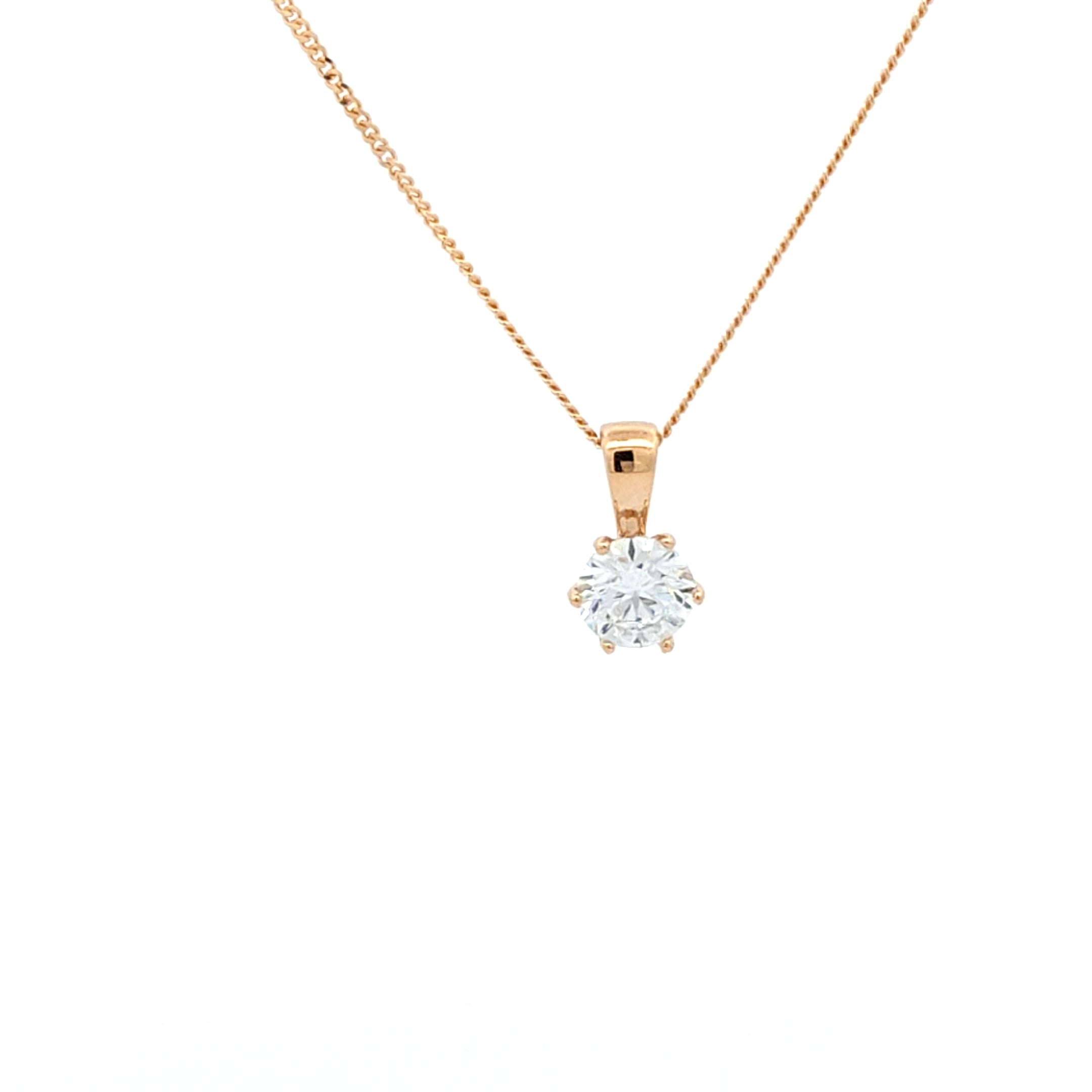 Diamond Solitaire Necklace in 18ct gold-The Diamond Setter